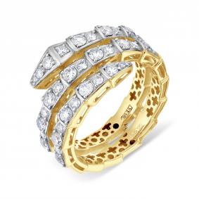 Кольцо из лимонного золота Символ года Змея Karatov с бриллиантом Т94101Б183 Т94101Б183 фото