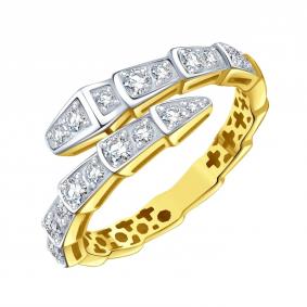 Кольцо из лимонного золота Karatov Т94101Б755 с бриллиантом Т94101Б755 фото