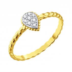 Кольцо из лимонного золота Karatov Т94101Д643 с бриллиантом Т94101Д643 фото