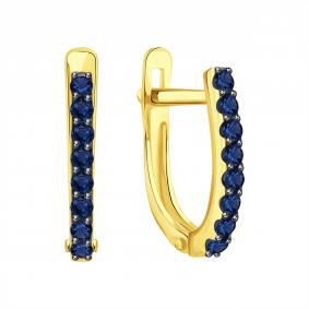 Серьги из лимонного золота Karatov Т94102В775 с сапфиром Т94102В775 фото