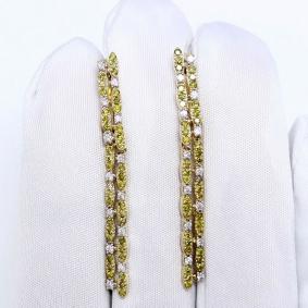 Серьги из лимонного золота Karatov Т94102Г853 с бриллиантом Т94102Г853 фото