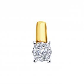 Подвеска из лимонного золота Karatov Т941035799 с бриллиантом Т941035799 фото