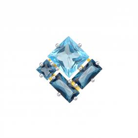 Подвеска из лимонного золота Karatov Т941036036 с топазом и Лондон топазом Т941036036 фото