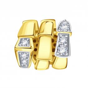 Подвеска из лимонного золота Символ года Змея Karatov с бриллиантом Т941036059 Т941036059 фото