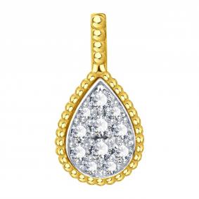 Подвеска из лимонного золота Karatov Т941036239 с бриллиантом Т941036239 фото