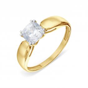 Кольцо из лимонного золота Karatov Т94201А352 с фианитом Т94201А352 фото