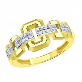 Кольцо из лимонного золота Karatov Т94201Б355 с фианитом Т94201Б355 фото