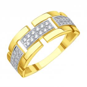 Кольцо из лимонного золота Karatov Т94201Б946 с фианитом Т94201Б946 фото