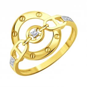 Кольцо из лимонного золота Karatov Т94201И033 с фианитом Т94201И033 фото