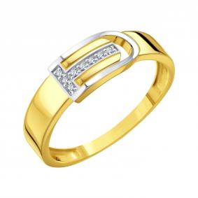 Кольцо из лимонного золота Karatov Т94201И034 с фианитом Т94201И034 фото