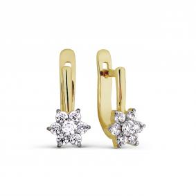 Серьги из лимонного золота Karatov Т942025445 с фианитом Т942025445 фото