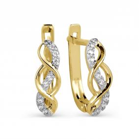 Серьги из лимонного золота Karatov Т942025917 с фианитом Т942025917 фото