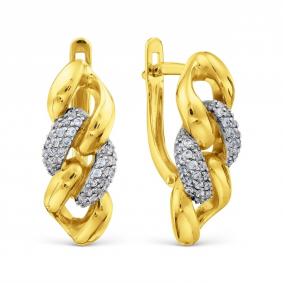 Серьги из лимонного золота Karatov Т94202В164 с фианитом Т94202В164 фото