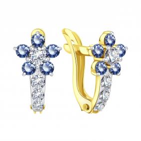 Серьги из лимонного золота Karatov Т94202В681-02 с фианитом Т94202В681-02 фото