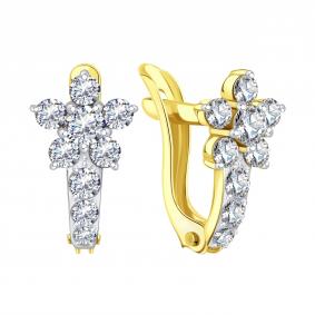 Серьги из лимонного золота Karatov Т94202В681 с фианитом Т94202В681 фото