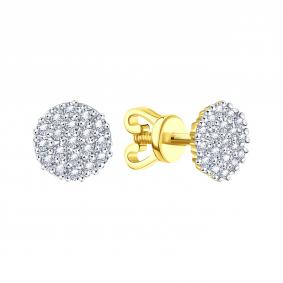 Серьги из лимонного золота Karatov Т94202В807 с фианитом Т94202В807 фото