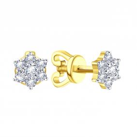 Серьги из лимонного золота Karatov Т94202В821 с фианитом Т94202В821 фото