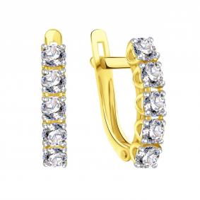 Серьги из лимонного золота Karatov Т94202В917 с фианитом Т94202В917 фото