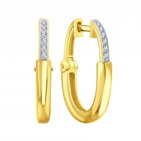 Серьги из лимонного золота Karatov Т94202Г986 с фианитом Т94202Г986 фото