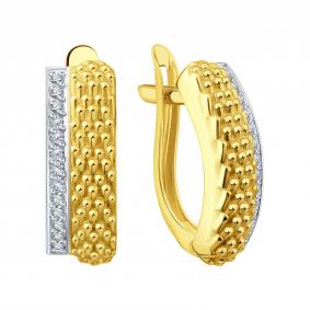 Серьги из лимонного золота Karatov Т94202Е084 с фианитом Т94202Е084 фото