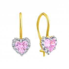 Серьги из лимонного золота Karatov Т94202Е514 с фианитом Т94202Е514 фото