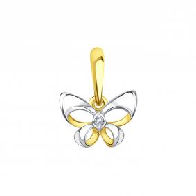 Подвеска из лимонного золота Karatov Т942035979 с фианитом Т942035979 фото