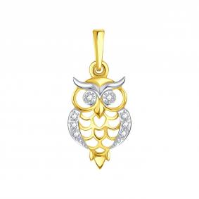 Подвеска из лимонного золота Karatov Т942036136 с фианитом Т942036136 фото