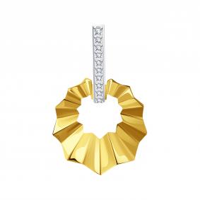 Подвеска из лимонного золота Karatov Т942036157 с фианитом Т942036157 фото