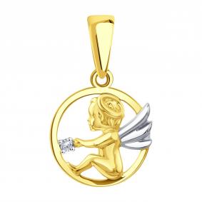 Подвеска из лимонного золота Karatov Т942036351 с фианитом Т942036351 фото