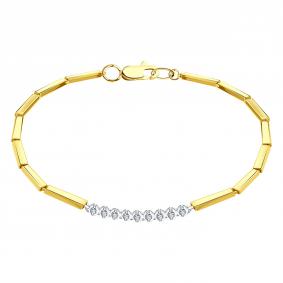 Браслет из лимонного золота Karatov Т942101214 с фианитом Т942101214 фото