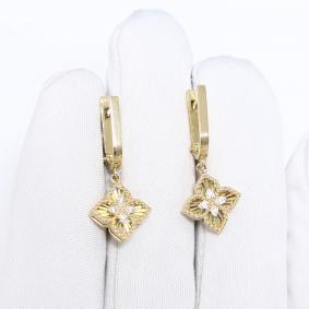 Серьги из лимонного золота Karatov Т94262Е572 с фианитом Т94262Е572 фото