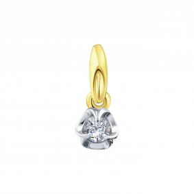 Подвеска из лимонного золота Karatov Т945635737 с бриллиантом Т945635737 фото
