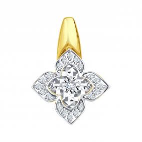 Подвеска из лимонного золота Karatov с танцующим бриллиантом Т945636096 Т945636096 фото