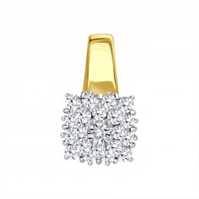 Подвеска из лимонного золота Karatov Т945636107 с бриллиантом Т945636107 фото