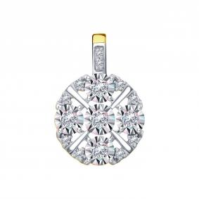 Подвеска из лимонного золота Karatov Т945636346 с бриллиантом Т945636346 фото