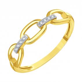 Кольцо из лимонного золота Karatov Т94701Б503 с фианитом Т94701Б503 фото