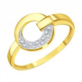 Кольцо из лимонного золота Karatov Т94701Д042 с фианитом Т94701Д042 фото