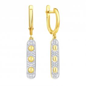 Серьги из лимонного золота Karatov Т94702В861 с фианитом Т94702В861 фото