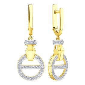 Серьги из лимонного золота Karatov Т94702Г275 с фианитом Т94702Г275 фото