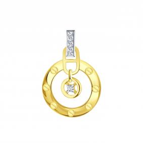 Подвеска из лимонного золота Karatov Т947036370 с фианитом Т947036370 фото