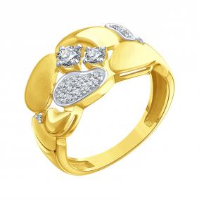 Кольцо из лимонного золота Karatov Т94751Д269 с фианитом Т94751Д269 фото