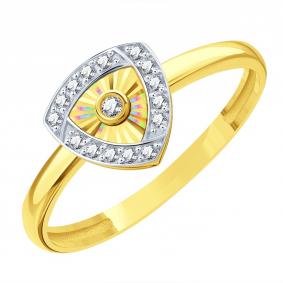 Кольцо из лимонного золота Karatov Т94761И039 с фианитом Т94761И039 фото