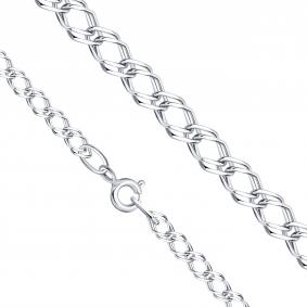 Цепь плетение Двойной Ромб из белого золота Karatov ЦРМ20532030 ЦРМ20532030 фото