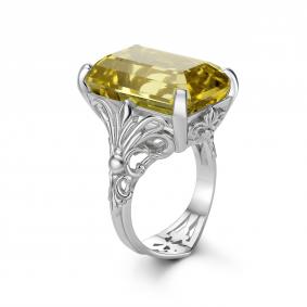 Серебряное кольцо Дар Эк-0022рс4148 с цитрином Эк-0022рс4148 фото
