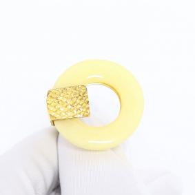 Кольцо из лимонного серебра Янтарная волна Я820011п-ж с янтарём Я820011п-ж фото