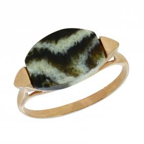 Серебряное кольцо Янтарная волна Я820032п-ч с янтарём Я820032п-ч фото