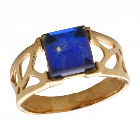 Кольцо из золочёного серебра Янтарная волна Я820064п-с с янтарём Я820064п-с фото