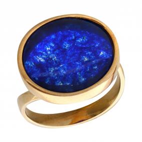 Кольцо из золочёного серебра Янтарная волна Я820108п-с с янтарём Я820108п-с фото