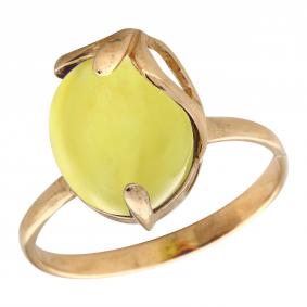 Кольцо из золочёного серебра Янтарная волна Я820112п-б с янтарём Я820112п-б фото