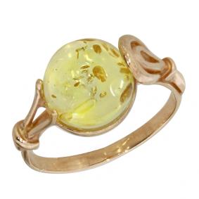 Кольцо из золочёного серебра Янтарная волна Я820159п-л с янтарём Я820159п-л фото